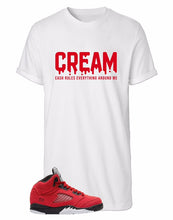 Load image into Gallery viewer, CASH RULES EVERYTHING AROUND ME CREAM WHITE TSHIRT WITH RED LETTERS