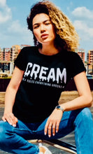 Load image into Gallery viewer, Wu-Tang Clan CREAM T-Shirt Classic. CASH RULES EVERYTHING AROUND ME WU TANG BLACK SHIRT WITH WHITE LETTERS. Perfect match for your favorite pair of Jordans.