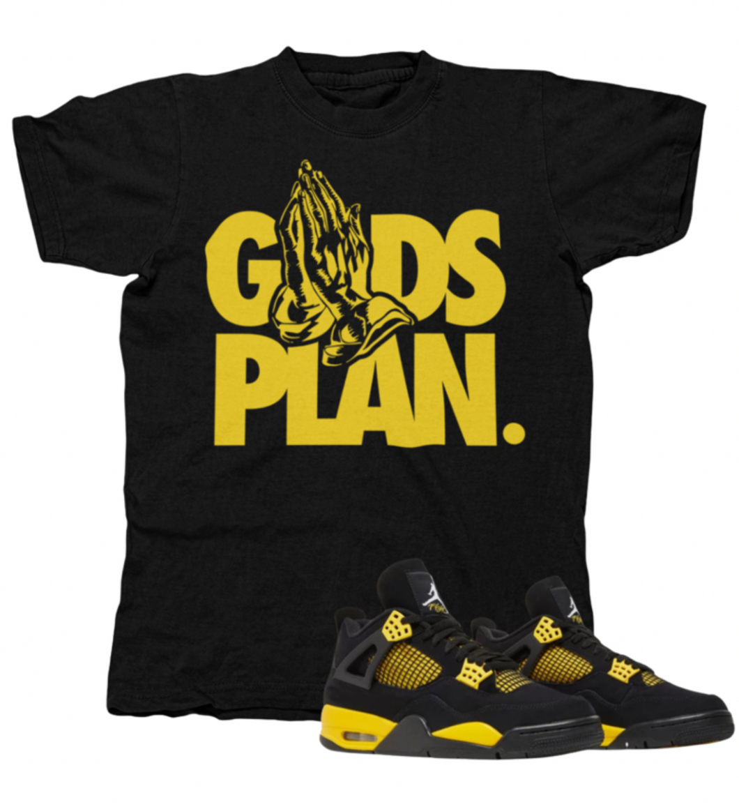 God's Plan Shirt Black and Yellow